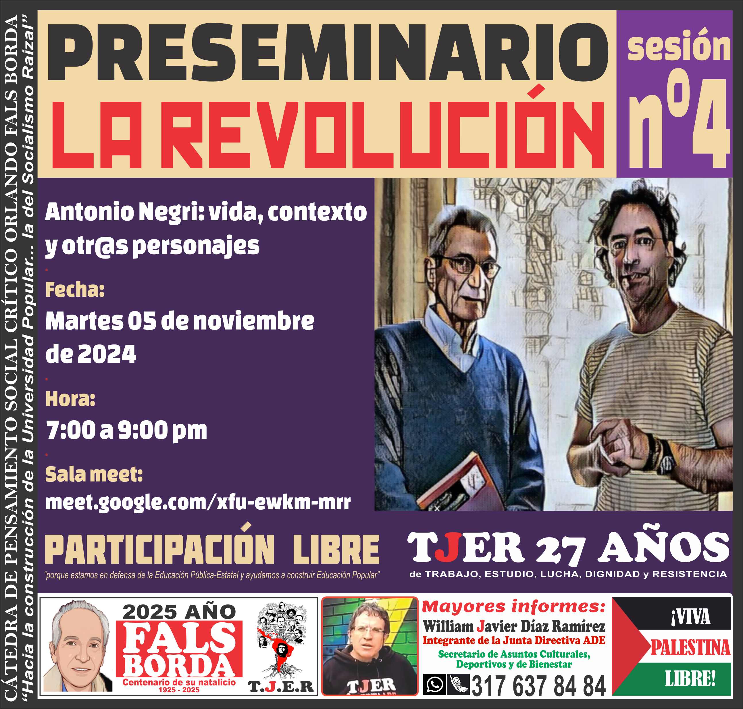 Preseminario n°4 LA REVOLUCIÓN. Antonio Negri: vida, contexto y otr@s personajes