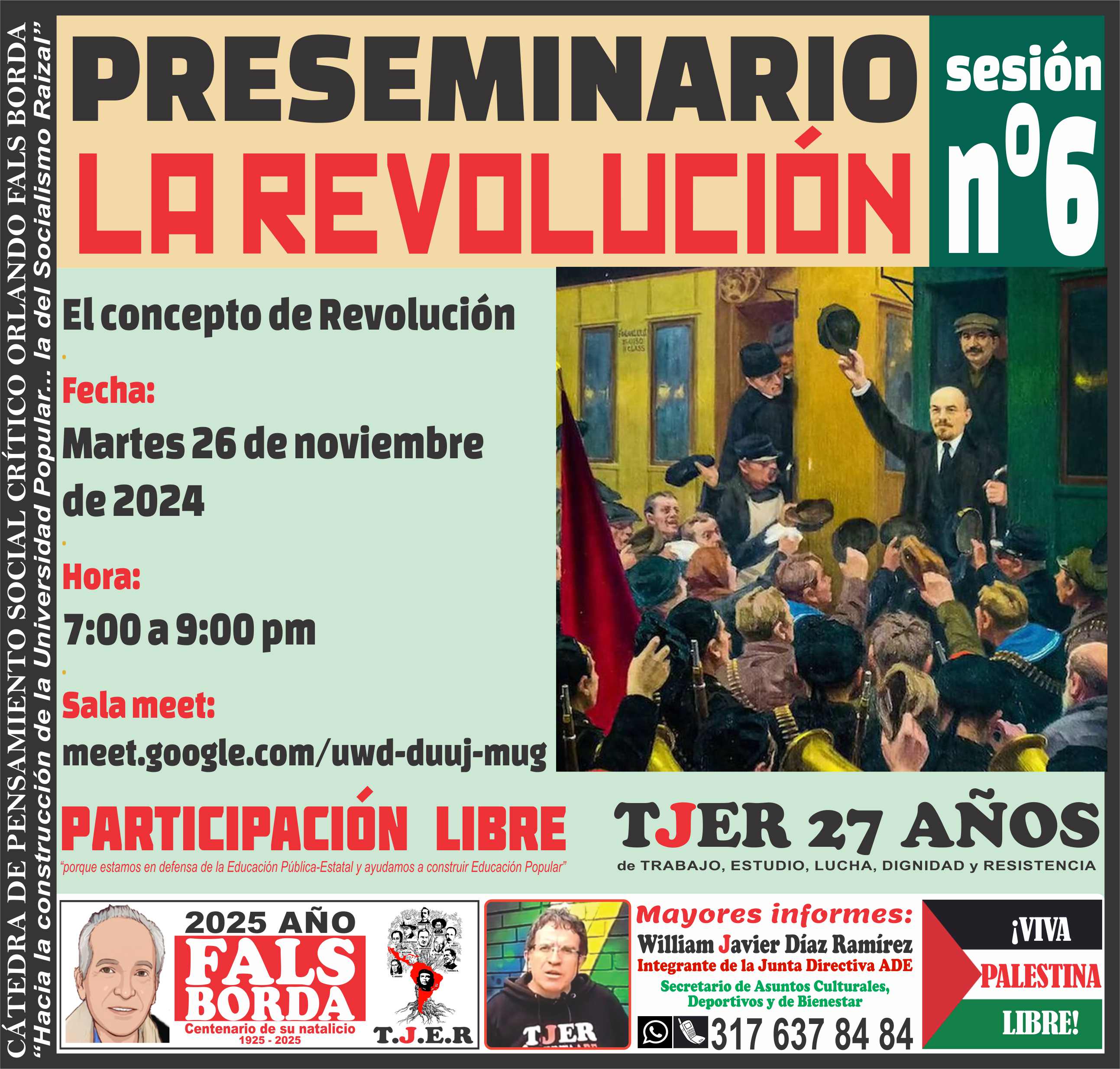 Última Sesión del PRESEMINARIO. El concepto de Revolución