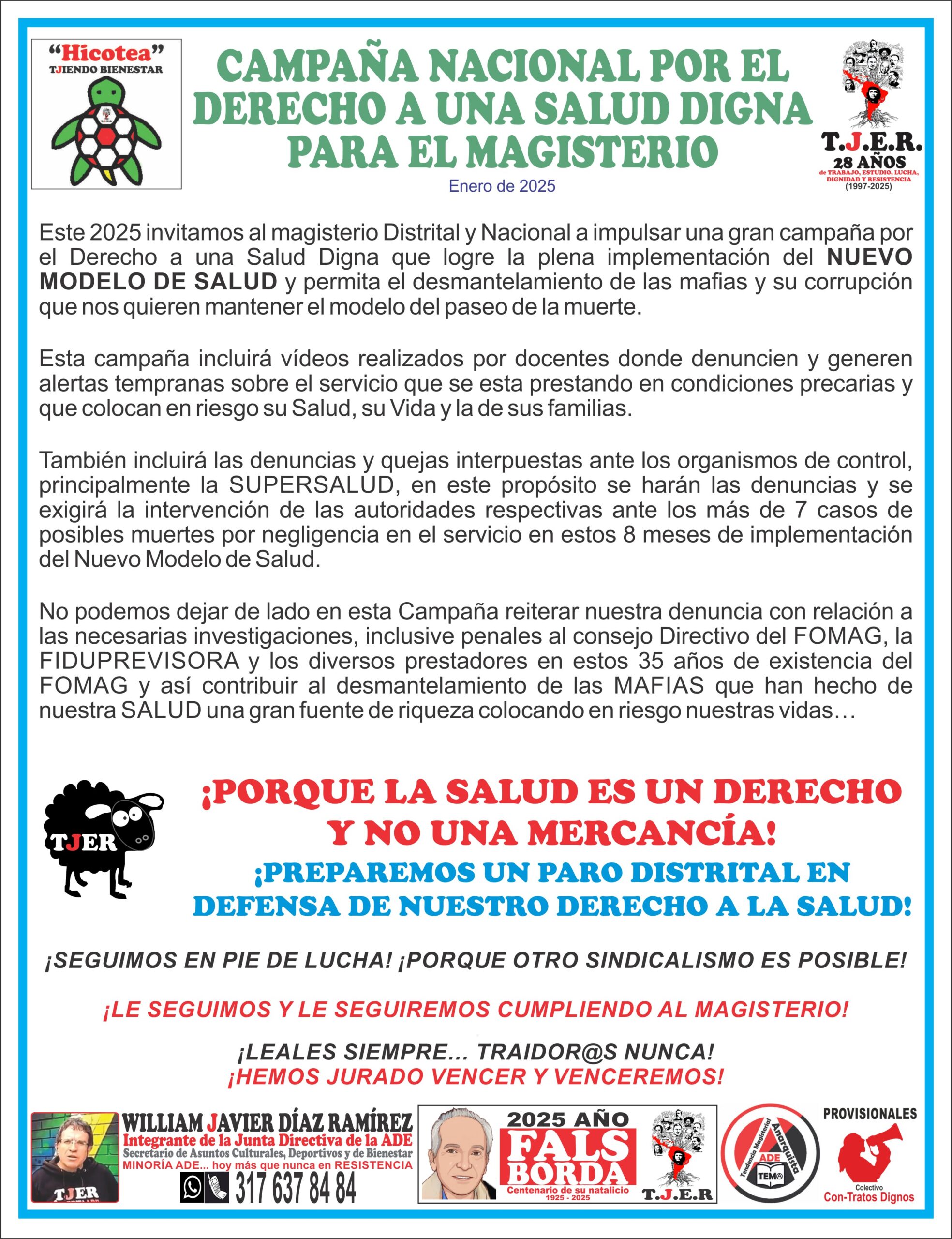 Campaña Nacional por la Salud Digna del Magisterio y sus familias