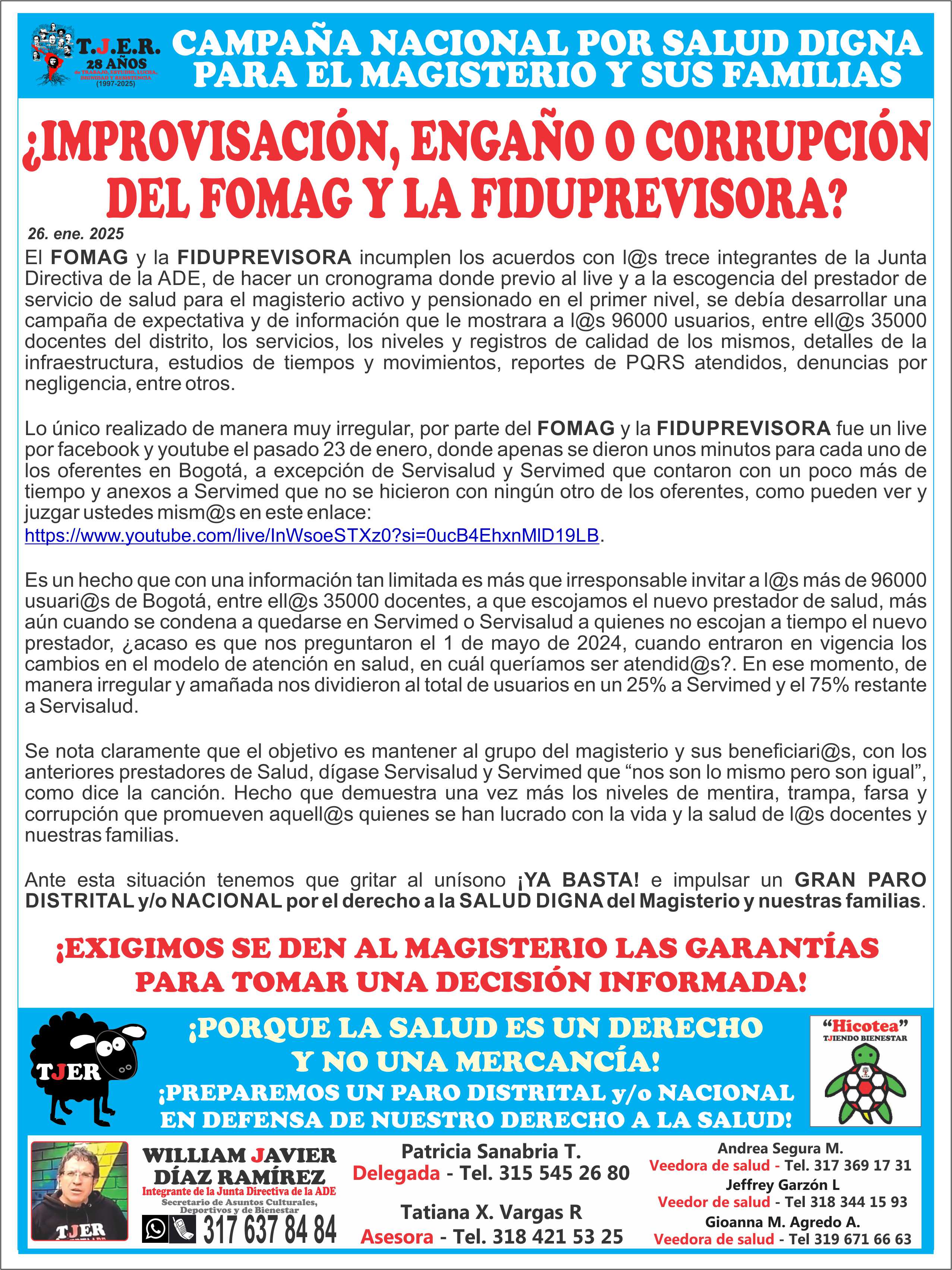 ¿Improvisación, engaño o corrupción del FOMAG y la FIDUPREVISORA?