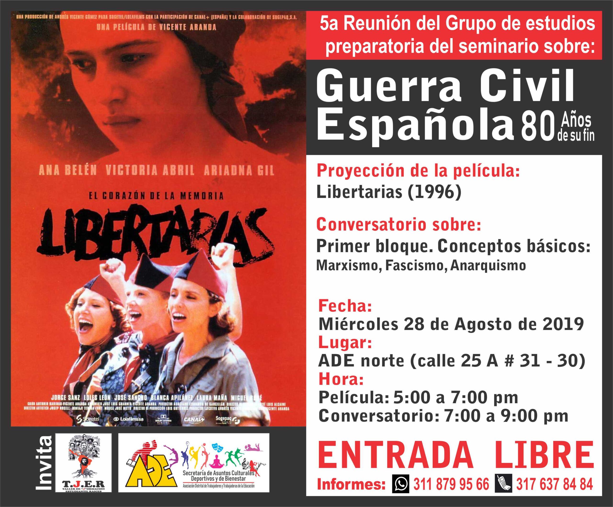Ciclo de cine preparatorio seminario Guerra Civil Española