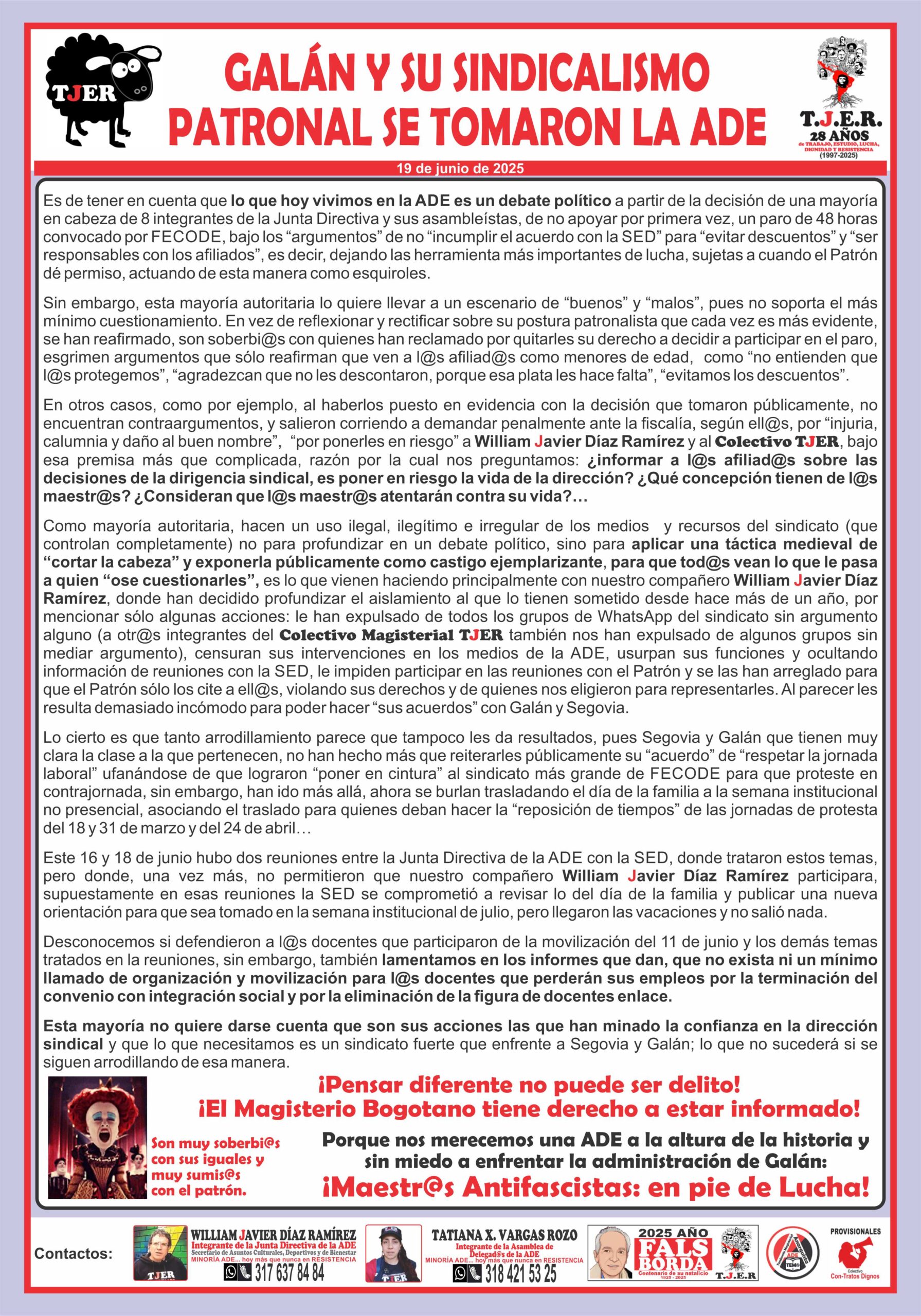 Galán y su sindicalismo patronal