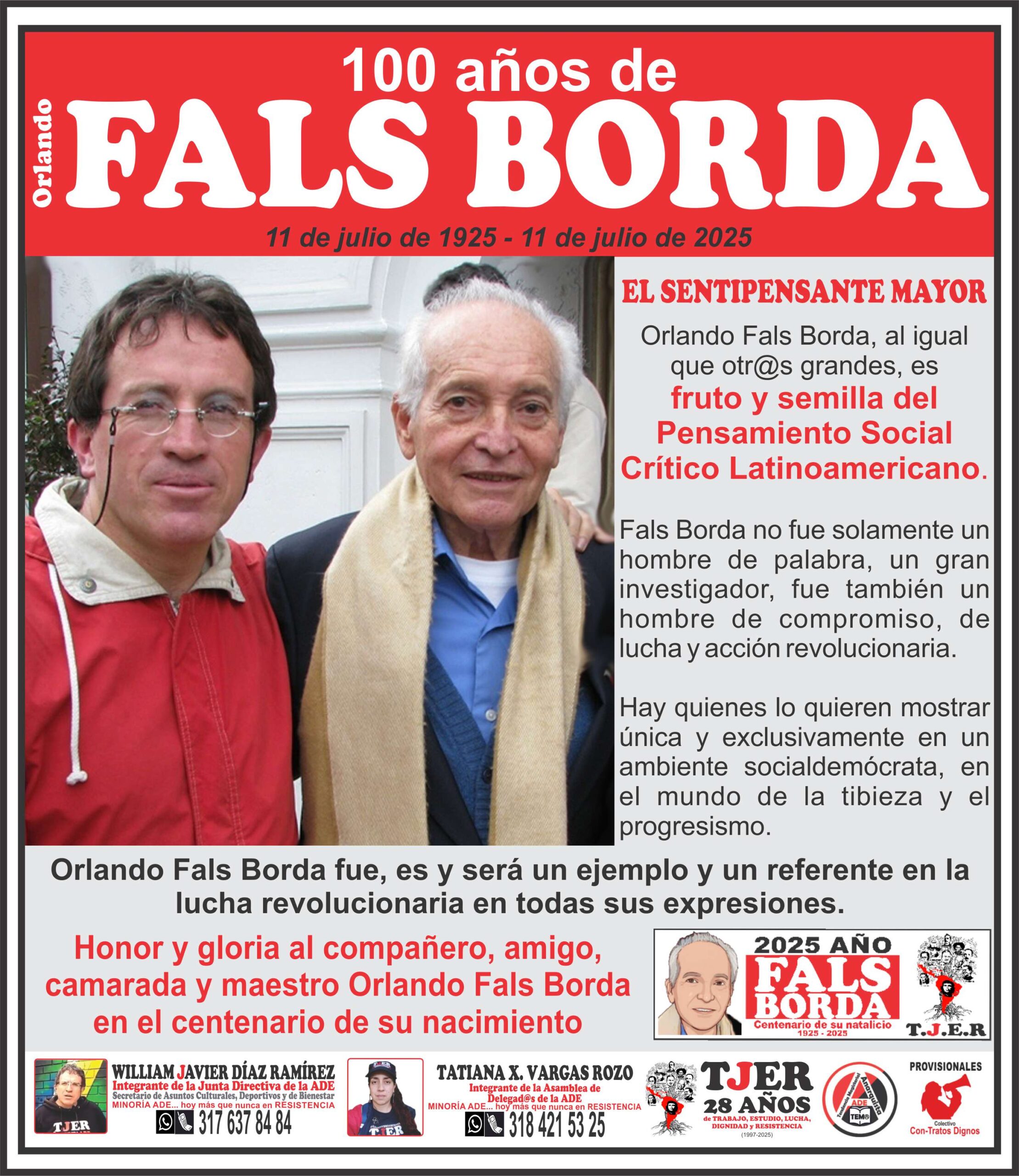 Orlando Fals Borda: 100 años de su nacimiento