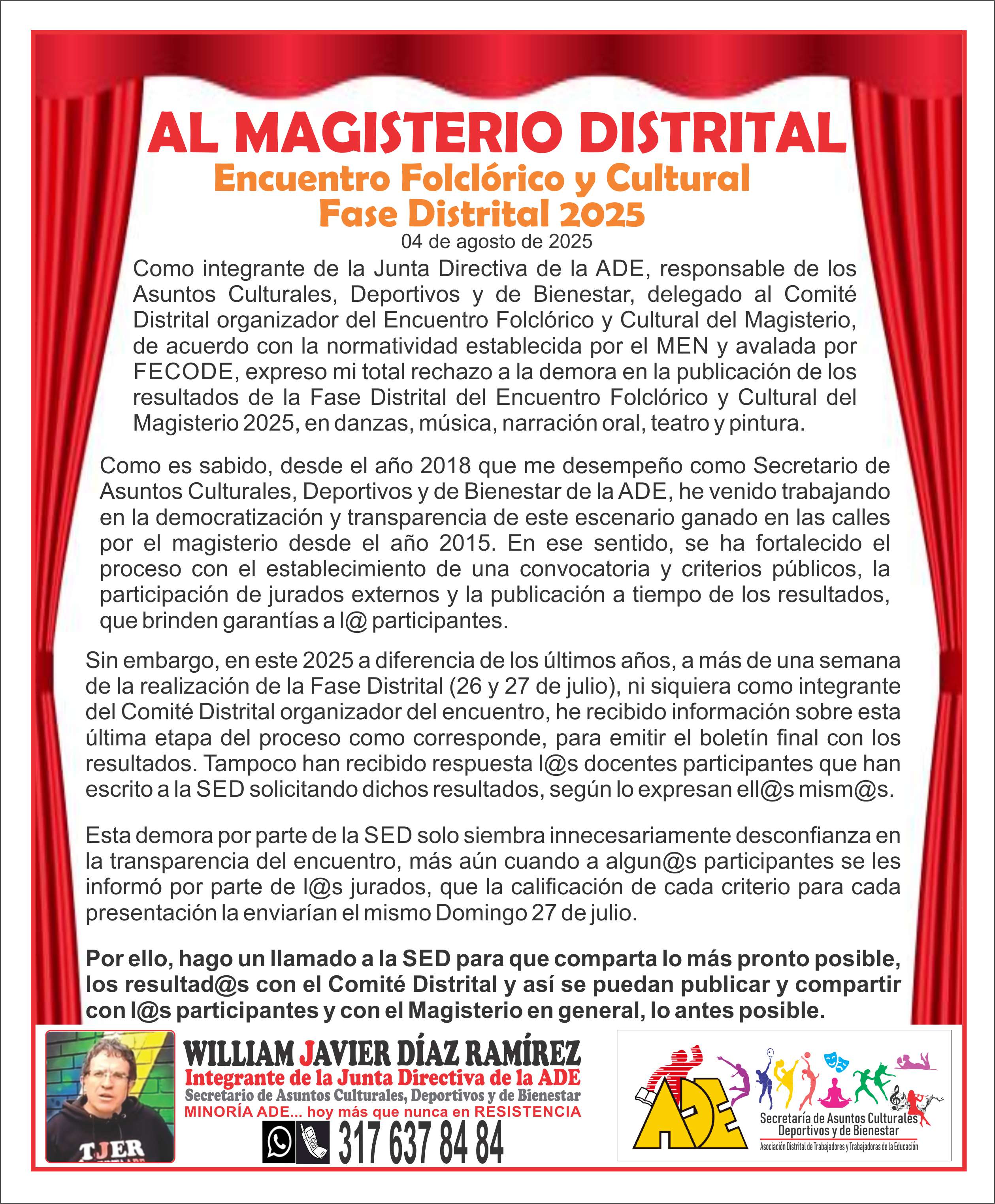 Sobre el Encuentro Folclórico y Cultural – Fase Distrital 2025