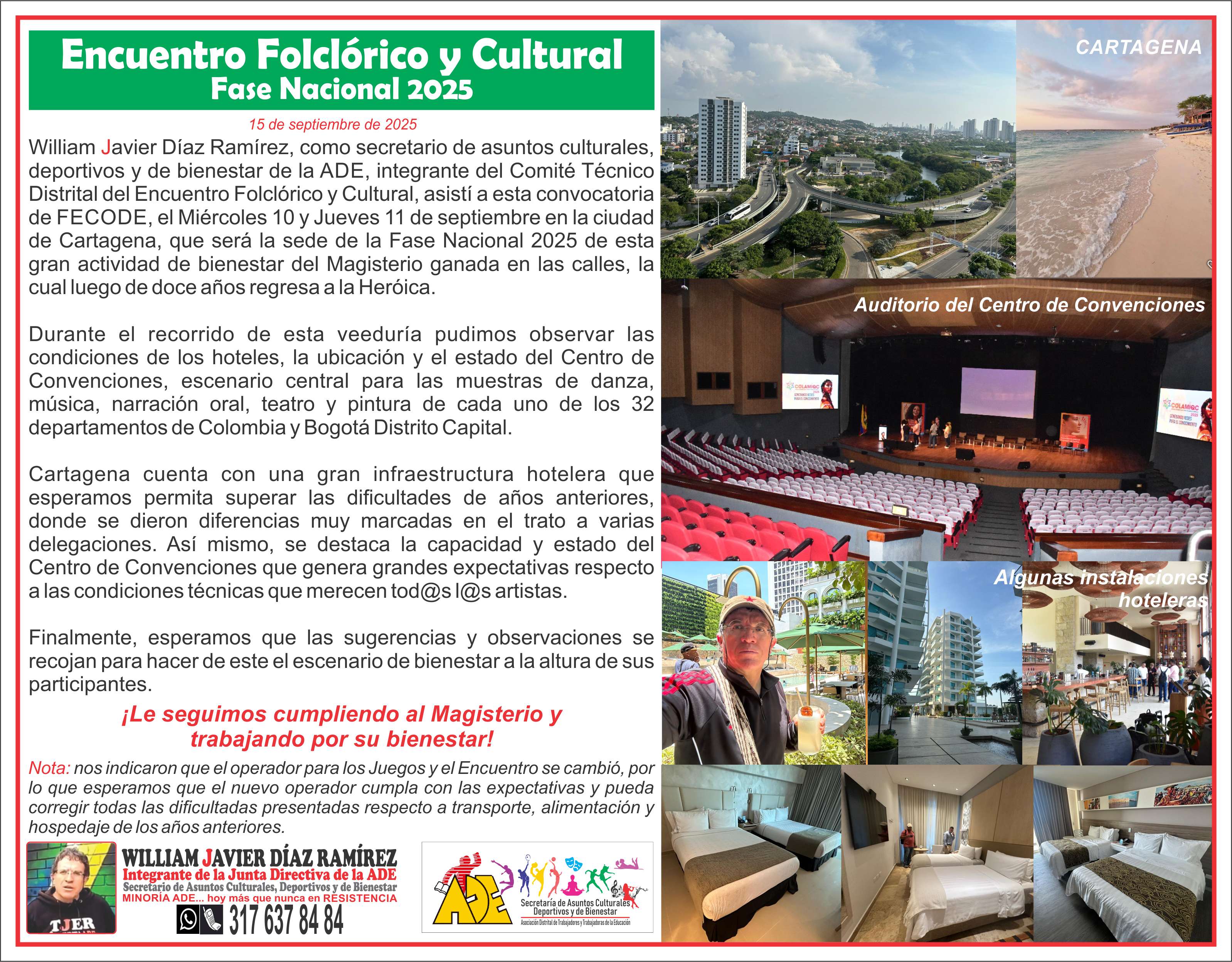 Veedurías de escenarios y logística para Juegos Deportivos y Encuentro Folclórico y Cultural