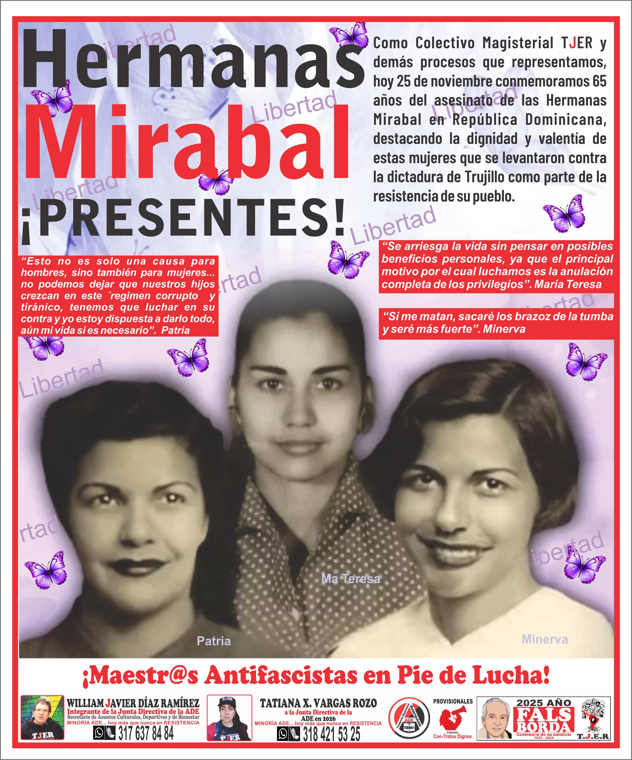 Hermanas Mirabal ¡PRESENTES!