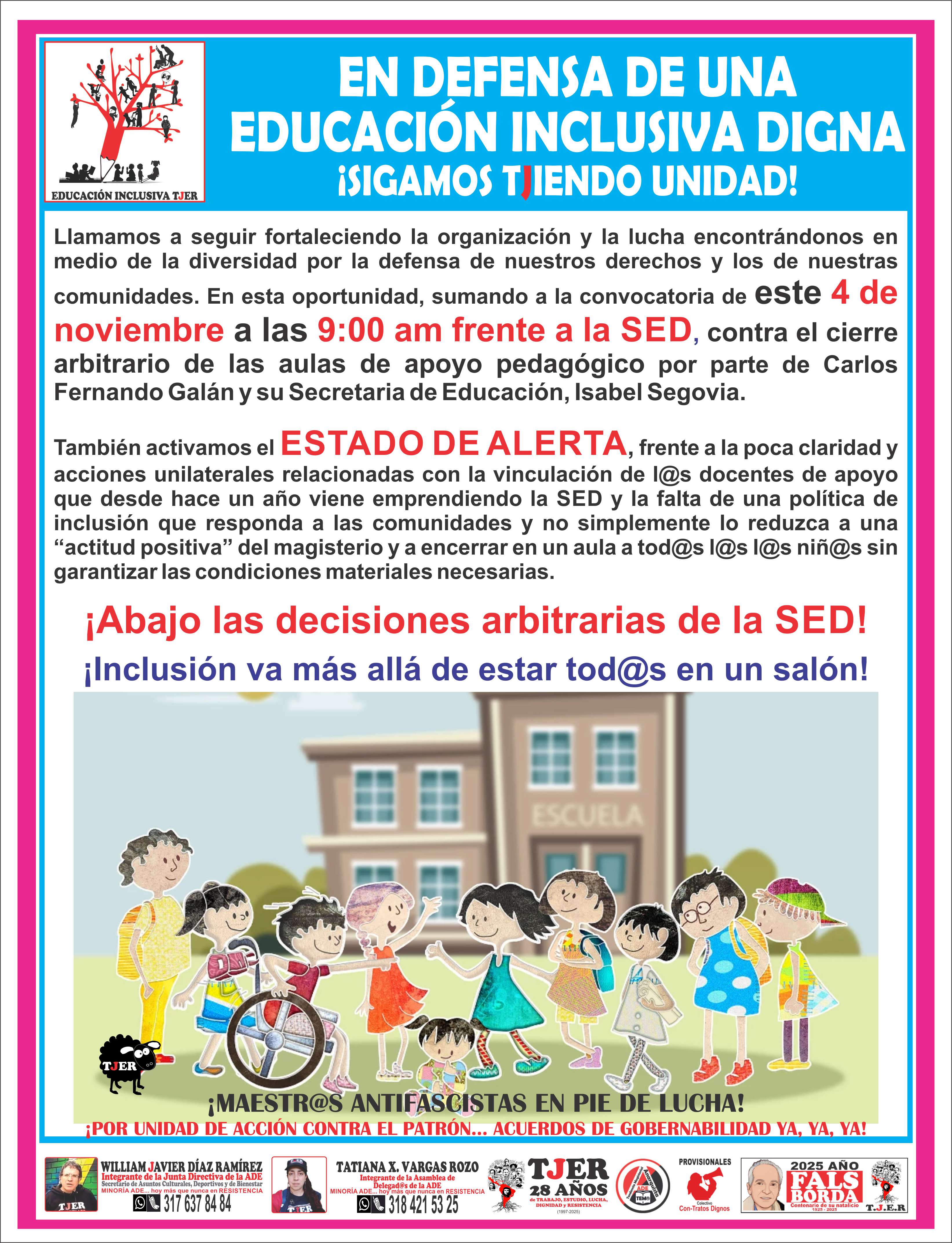 ¡En defensa de una educación inclusiva digna!